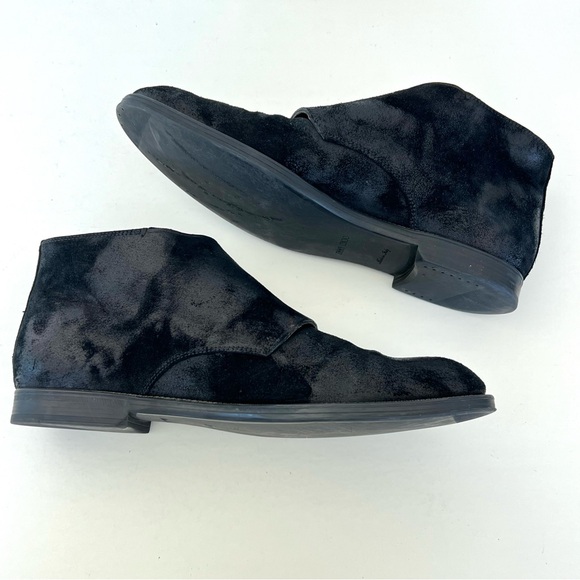 JIMMY CHOO Men Black Double Monk Strap Waxed Suede Leather Chukka Boots Sz 42 - Picture 8 of 16